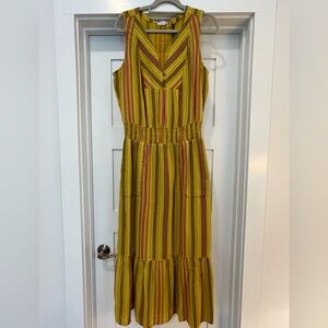 Prana Multicolor Striped Maxi Sleeveless Dress in Organic Cotton
